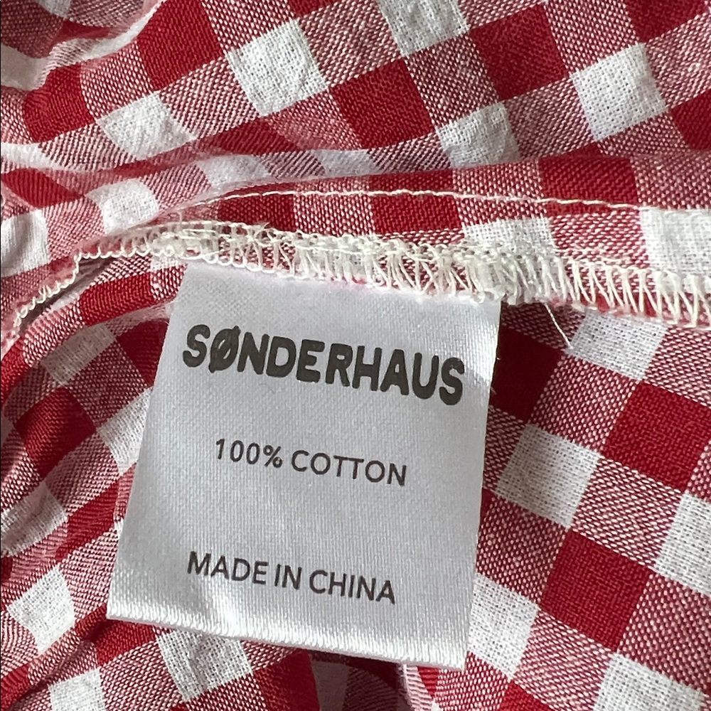 Sonderhaus Perfect Pants in Red and White Gingham in XS - Picture 12 of 12